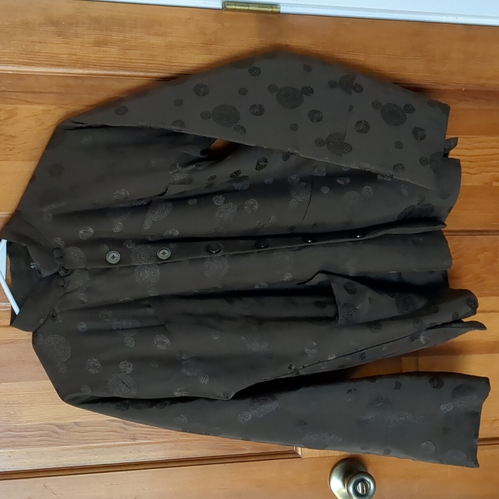 Brown Women's Jacket Chinese Medallion